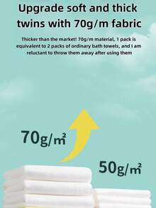 5件/包，尺寸：70cm*140cm/50cm*100cm/60cm*120cm。豪華一次性加厚浴巾，柔軟無紡布材質，包裝，適用於旅行、健身、戶外活動、居家浴室裝飾、秋季裝飾、海灘度假必需品、返校一次性浴巾，更大更厚，包裝，柔軟親膚，提供舒適的沐浴體驗。新舊產品隨機發貨 - 白色 - 查看 6