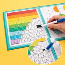Caiet de lucru educațional pentru copii privind învățarea fracțiilor, caiet de practică pentru descompunerea fracțiilor și adunarea și scăderea combinațiilor, instrument familial de învățare a matematicii fracțiilor, cadou potrivit pentru băieți și fete preșcolare