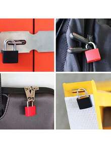 Candado mini con llave, candado pequeño multicolor con llave, candado de metal colgante, candado de equipaje, con cubierta de plástico, candado colgante con llave de cobre, apto para equipaje, mochila, caja, bolso de laptop - Multicolor - Ver 3