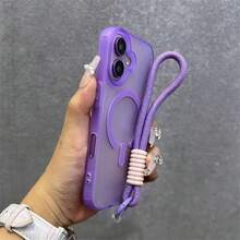 新款兼容苹果16Promax手机壳多巴胺磨砂肤感兼容iPhone16手机壳磁吸高端手感15Pro小众14网红13超强防摔12情侣男女16Plus保护套防水防震防摔防刮 - 紫色 - 查看 2