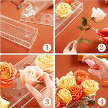 Clear Acrylic Vase Rectangular Floral Centerpiece Table Long Rectangular Decor Modern Vase Wedding Home Decor