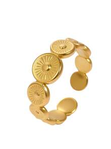 1pc Vintage Stainless Steel Open Ring, Suitable For Women's Daily, Party, And Holiday Wear