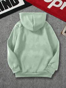 3pcs Teen Boys Casual Solid Color Hooded Sweatshirt With Pocket, & Versatile For Spring/Autumn - Black - View 3