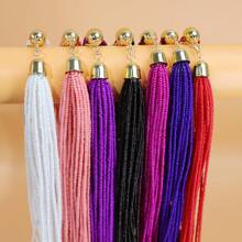 1pc Exaggerated Multi-Layer Pendant Handmade Heavy Beaded Necklace, Bohemian Style European, African, Middle Eastern Fashion Retro Seed Bead Necklace, Suitable For Party/Vacation