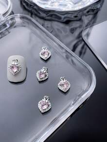 25/50/10 Stück Legierungs-Silber Schmetterling Biene Herz Schleife Nagel Dekoration mit glitzernden rosa Strass-Sternflügeln und geometrischem Muster, 3D exquisite DIY Nagelschmucksteine für Acryl-Nägel, Handyhüllen, Schuhe, Kleidung, Taschen und Bastelarbeiten - Verschiedenfarbig - Übersicht 20