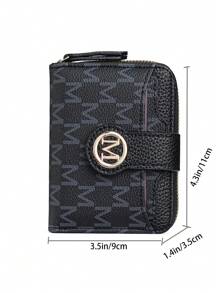 New Litchi Texture Letter Wallet With Multiple Card Slots Short Compact Small Women Purse Retro Coin Pouch Fashion Korean Style For Women Wallet Mini Wallet Purse Wallet Small Wallet Cute Wallet