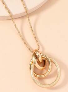 1pc Elegant Vintage Irregular Long Pendant Necklace With Golden Color Metal, Suitable For Women To Wear To Formal Events, Parties, Daily And Commute