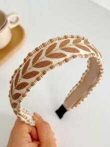 1 Peça Faixa de Cabelo Boêmia com Estampa de Folha, Verão, Tiara, Acessório de Cabelo, Acessórios para Cabeça Feminina - Multicolorido - Visão 12