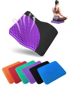 Husă de pernă de scaun cu gel, design gros și respirabil cu fagure de miere, absorbție a presiunii, pernă de scaun de birou dublu groasă, pernă de scaun pentru scaune de birou, potrivită pentru scaune de birou, acasă, mașini și scaune cu rotile