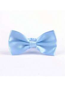 1pc Men's Polyester Solid Dual-Layer Bow Tie