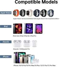 2-In-1 Apple Watch Charger, 2025 Upgraded Apple Watch Charger, Upgraded 2-In-1 Fast I Phone Watch Charger [Apple MFi Certified] 3.3 FT Magnetic Charging Cable Compatible With Apple Watch Series SE/8/7/6/5/4/3/2/1 & I Phone 14 -[3.3FT] White