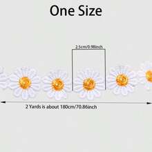 2 Meter 25mm orange Gänseblümchen Blumen Dekorative Spitze Bestickter Borte DIY Handgemachte Patchwork Borte Nähzubehör Bastelbedarf