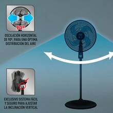 Ventilador de pedestal Air MAXX de 16" y 4 aspas, con sistema repelente anti mosquitos, 70 W y 3 velocidades, VE3171X0.
