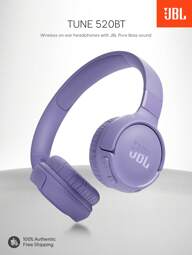 JBL Tune 520BT On-Ear Headphones With Call Noise Cancelling Up To 57H Battery Life Speed Charge Lightweight Foldable Design Bluetooth 5.3 Wireless Hands-Free Calls With Voice Aware