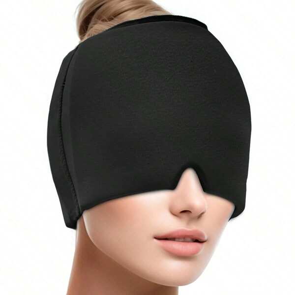 1 pièce de casquette anti-migraine, bandeau de gel froid, thérapie chaude et froide, masque pour les yeux pour les maux de tête des sinus, les yeux gonflés, la tension et le soulagement du stress