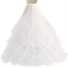 White Underskirt For Women, Bridal Wedding Dress, Slip, Petticoat, 2 Steels 3 Tulle Layered Crinoline Slip, Suitable For Wedding, Banquet, Performance, Party