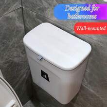 2025新款窄壁挂式浴室垃圾桶带盖家用悬挂式垃圾桶免钻孔
