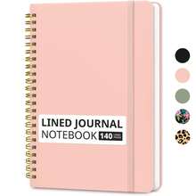 140 页圆点螺旋笔记本，适合男士和女士，圆点网格日记本，用于日记、笔记、写作，A5（6 英寸 X 8 英寸）