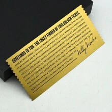 1pc 2025 New Charlie Chocolate Golden Ticket - Plastic Foil Banknote Collector Card - Birthday Gift - Christmas Gift - Halloween Gift - Gift - Multicolor - View 3