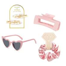 伴娘礼盒4件套，包括伴娘发夹、伴娘发箍、伴娘太阳镜，新娘派对礼物，丝缎柔软发饰，伴娘婚礼礼物，女士（绿色） - 4pcs - 查看 11