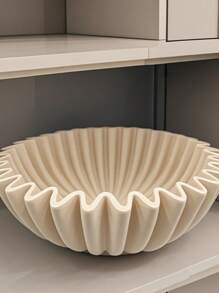 1 Stück handgefertigte Harzteller in Fächerform mit Lotosblattrand Dekor, geeignet für Innen- und Außendekoration Zuhause, Couchtisch, Küchentheke, Schüssel für Schlüssel im Eingangsbereich, Dekoration für Weihnachten, Halloween, Ostern, Erntedankfest, ohne Strombedarf