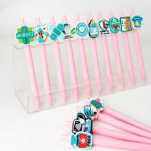 8/15/30pcs Pink Series Medical Pens, Quick Dry Plastic Ballpoint Pens With Medium Tip, Medical Design Neutral Pens Suitable For Nurses And Healthcare Professionals, Fun Office Supply Gift For Coworkers And Team Members,For School Supplies,Back To School