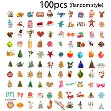 100pcs Christmas Sticker Set, Reusable Decorative Stickers, Waterproof PVC Cute Stickers, Gift Wrap Stickers, Merry Christmas, Suitable For Laptop/Skateboard/Cup/Car/Helmet/Planner Christmas Christmas Decorations Christmas Pajamas Christmas Gifts Christmas Decor