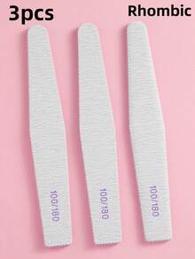 25/10/3支装指甲锉，100/180/240目砂纸双面指甲锉，美甲用品，适用于天然指甲，专业可重复使用，修甲修脚，弧形 - 灰色 - 查看 17