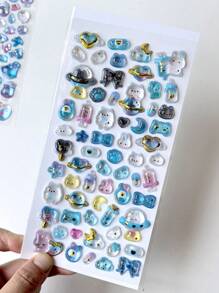 1pc 3D Cartoon Animal Waterproof Transparent Crystal Decorative Sticker, Can Decorate Stationery, DIY Phone Cases, Laptops,School Supplies,Back To School