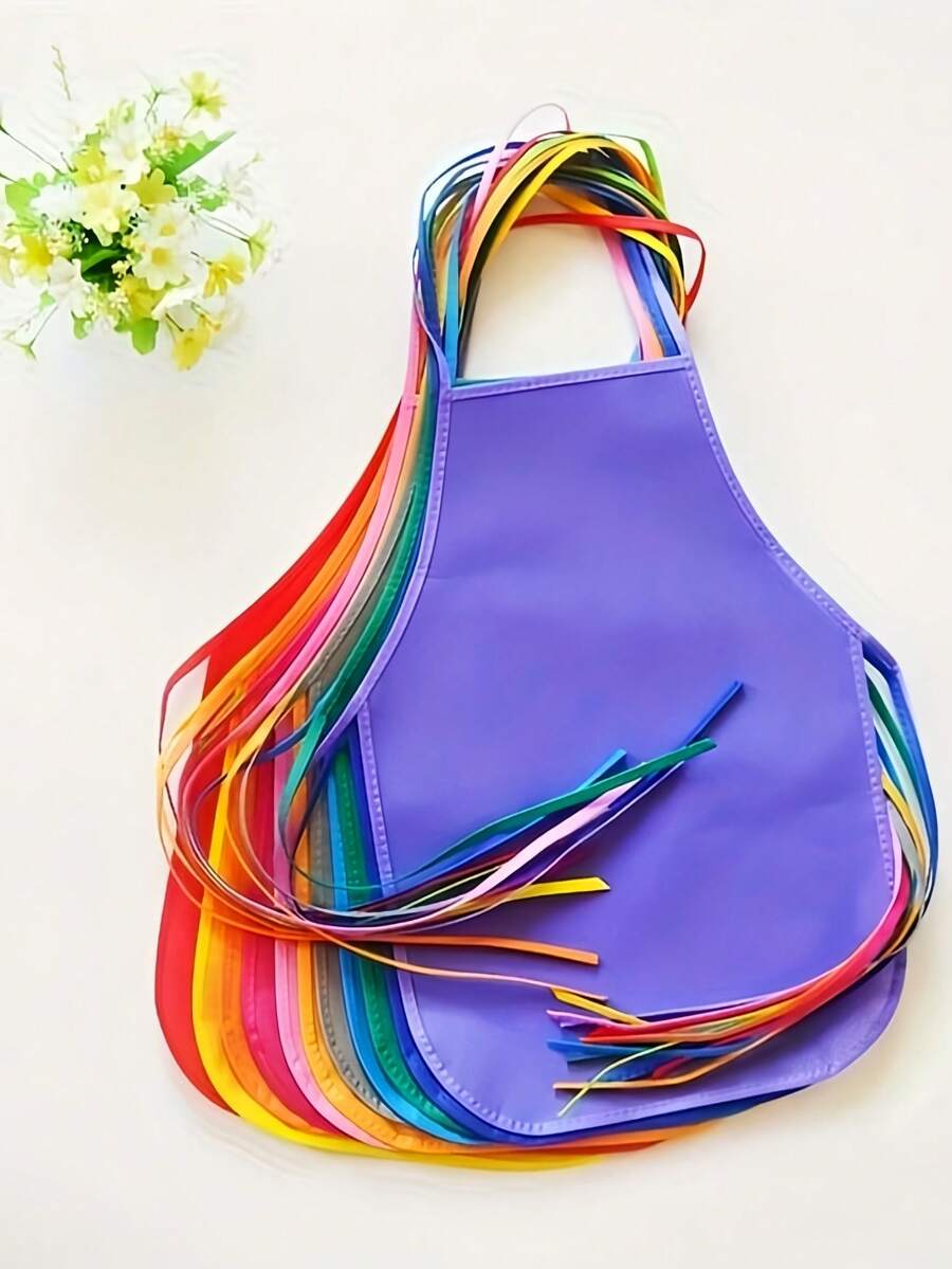 Set Celemek Lukis Warna-warni 6/12pcs - Celemek Seni Non-Woven Tahan Air, Bernapas & Tahan Noda untuk Kelas, Kerajinan & Pesta, Perlengkapan Sekolah, Kembali ke Sekolah