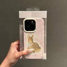 1 pieza Funda de teléfono con patrón de ciervos lindo de TPU, compatible con teléfonos inteligentes / /, color rosa soñador