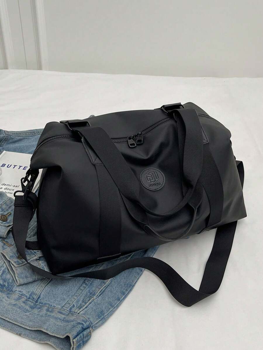 大容量纯色旅行袋，用于收纳防水简约男女旅行包，旅行必需品，度假行李袋，行李箱，旅行包，女士