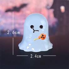6 Stücke Halloween Eule & Geist leuchtende Miniatur Ornamente, Auto Innenraum Dekoration Tisch Figuren