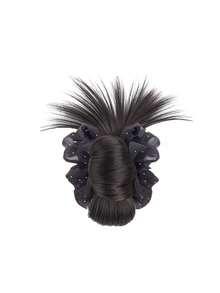 Clip de pelo sintético para mujer, clip de pelo con flor de plumas, clip de pelo para moño bajo, peinado postizo, clip de pelo occipital, clip de pelo de moda otoñal para mujer, accesorios de pelo de otoño, elegante clip de pelo tipo garra, clip de pelo, clip de pelo de disfraz de vacaciones de invierno para mujer - Multicolor - Ver 14