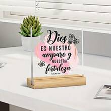 1 包，上帝我们的避难所，完美的家居或办公室装饰，祈祷室装饰，基督教礼物，理想的餐桌中心装饰艺术品秋季和万圣节感恩节惊喜礼物 - 彩色 - 查看 3