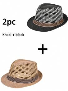 Chapéu de Palha Leve Cáqui Masculino Monopeça. É Respirável no Verão, Trazendo Uma Sensação Refrescante. Esse Chapéu Elegante é Confortável e Leve, e É Um Chapéu de Sol Conveniente e Prático. É Um Chapéu de Sol Versátil, Adequado para a Primavera, Destacando Um Temperamento Elegante. O Chapéu Refrescante Com Material Delicado e Suave à Pele é Um Item Essencial para a Praia.