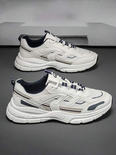 2025 新款男鞋，透气休闲学生跑步旅行运动厚底增高复古运动鞋，2000 年代秋冬风格情人节创意