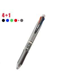 1 Stück 5-in-1 Buntstift: 4 Farbstifte + 1 Druckbleistift mit Radiergummi - Büro- und Schreibwaren, inklusive nachfüllbarer schwarzer, roter, blauer, grüner Tintenpatronen und feiner Spitze, geeignet für Büro, Schreiben, Markieren, Zeichnen
