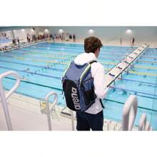 ARENA Team 45 Backpack Swimming Athlete Sports Gym Rucksack Large Training Gear Equipment Swim Bag For Men Women 45 Liters - 海軍藍混色 - 查看 6