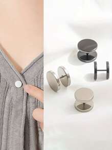 2/4 件无缝螺旋扣 - 可拆卸金属袖口紧固件，适用于毛衣、裙子、裤脚 | 混合颜色 | 时尚装饰纽扣，适用于衣领、袖口和服装修改，衣服夹子，下摆固定配件，简约夹子设计，织物夹万圣节配饰教师节 - 彩色 - 查看 6