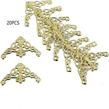 20 Stücke Ecken-Schutz aus Metall, Metall Buchsecken-Schutz Eisen-Filigran Vintage Eckverzierungen dekorativ für Tischkanten, Schmucksachen, DIY Box, Handwerks Dekoration