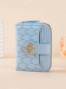 New Lychee Texture Letter Wallet Multi-Card Slots Short Style Small Women Purse Thickened Korean Fashion Vintage Coin Pouch For Women Wallet Mini Wallet Purse Wallet Small Wallet Cute Wallet Wallet - Blue - View 2