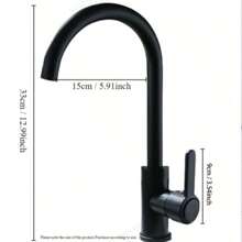 1pc 360°Swivel Kitchen Sink Faucet, Single Handle Waterfall Faucet, Stainless Steel Kitchen Mixer Tap, Kitchen Cold&Hot Water Faucet, With Hose And Installation Hardware