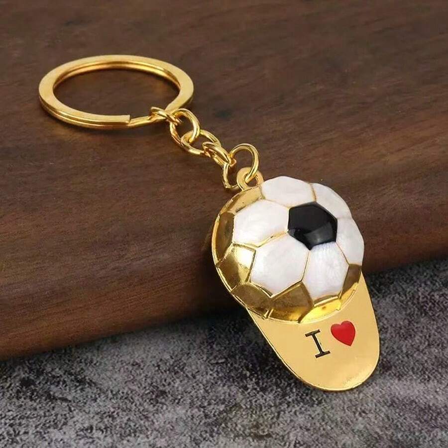 1pc Oil Dripping Football Keychain, Soccer Fan Souvenir Keyring, Mini Gift For Bar, Football League Or World Cup Christmas