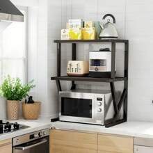3 Tier Expandable Microwave Oven Rack Stand Storage Holder Kitchen Corner Shelf