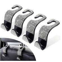 2 ganchos para asiento de coche con cristales brillantes, ganchos colgadores para reposacabezas de automóvil, ganchos traseros para bolso, bolsa de la compra, ropa de color rojo - 2 piezas - Ver 18