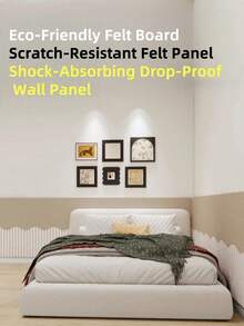 ‌1PC Self-Adhesive Felt Wall Panel‌ - No Drill Multi-Functional Decorative Board, Nordic Minimalist Geometric Wall Sticker, Reusable Photo Display & Memo Board For Bedroom/Office, Soundproof & Scratchproof Polyester Felt Background Panel - Multicolor - View 4