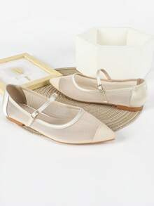 1 Pair New Summer Fashion Pointed Toe High Heel Shoes, Comfortable Casual Outdoor Flats For Teenage Girls & Students, Plus Size Pointed Toe Leather Shoes, Suitable For Wedding