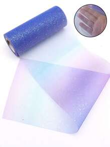 1PC 15cm Wide Glitter Tulle Fabric Rolls,457cm Long Sparkling Tulle Ribbon, Suitable For Valentine's Day Flower Wrapping, Birthday Wedding Party Balloon Decoration, Table Skirt Decoration, And Gift Wrapping, DIY Bow Hair Accessories(Excluding The Scroll).