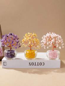 2026新款小黄水晶树摆件，圣诞餐桌装饰礼品，家居装饰，厨房装饰，房间装饰，派对装饰，装饰工艺品，桌面摆件，餐桌中心装饰品，派对回礼装饰，闺蜜生日礼物，派对回礼，情人节礼物